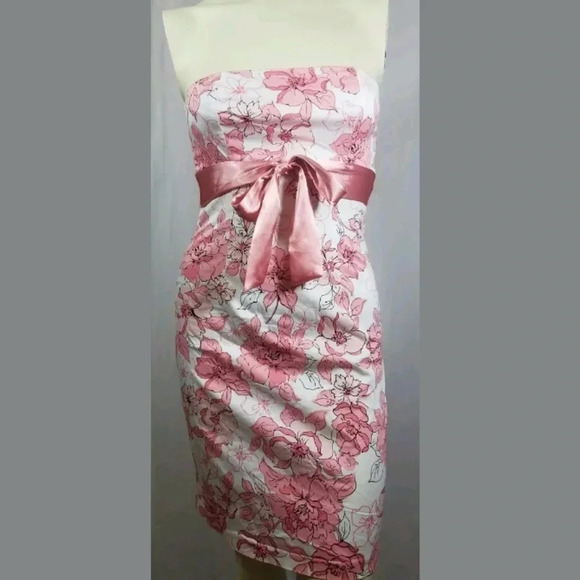 Sequin Hearts Strapless Dress Jr Size 5 Floral - Picture 1 of 4